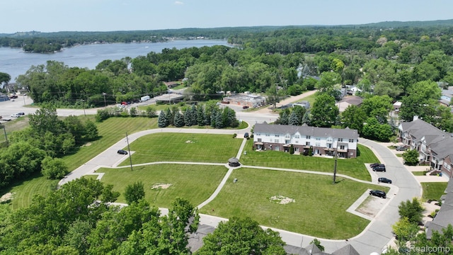 71 Grandview Cir, White Lake, MI 48386 - drone / aerial view of a large body of water and a heavily wooded area