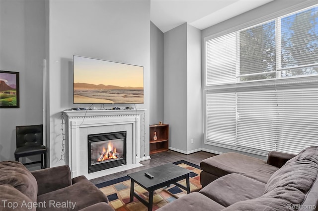 11685 Squiers Blvd, Utica, MI 48315 - living room featuring wood finished floors and a tile fireplace