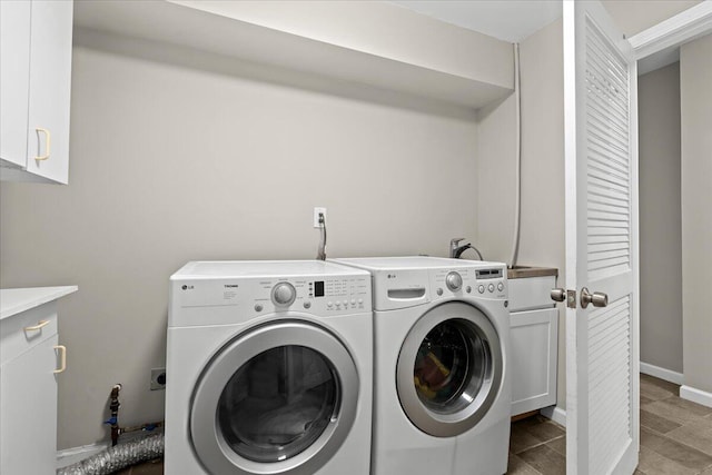 2128 Somerset Rd, Bloomfield Hills, MI 48302 - washroom with cabinet space, washer and clothes dryer, and baseboards