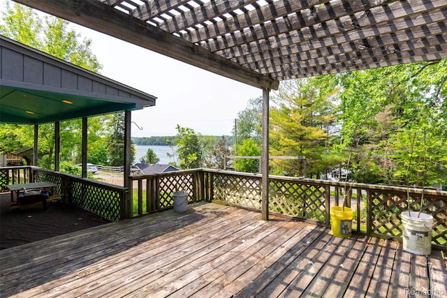 2650 Devonshire, Leonard, MI 48367 - deck with a pergola and a water view