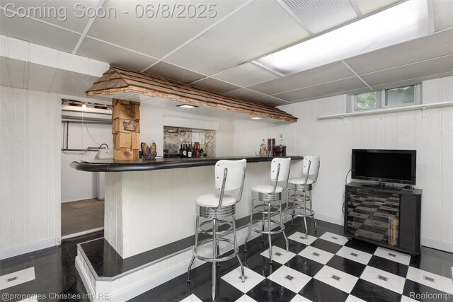 3379 Wormer Dr, Waterford, MI 48329 - indoor bar featuring baseboards and tile patterned floors