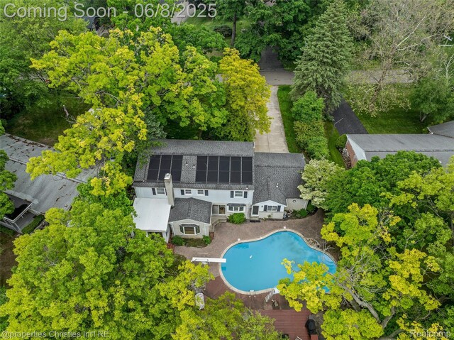 3379 Wormer Dr, Waterford, MI 48329 - view from above of property featuring a pool