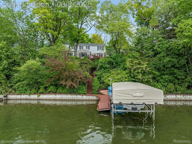 3379 Wormer Dr, Waterford, MI 48329 - dock with boat lift and a water view