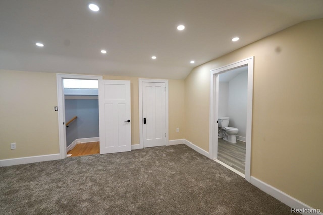 12645 Pinehurst St, Detroit, MI 48238 - unfurnished bedroom featuring carpet floors, multiple closets, recessed lighting, baseboards, and connected bathroom