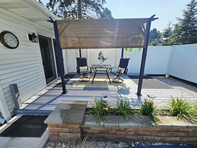 3210 Niles Buchanan Rd, Buchanan, MI 49107 - wooden deck featuring a fenced backyard and outdoor dining area