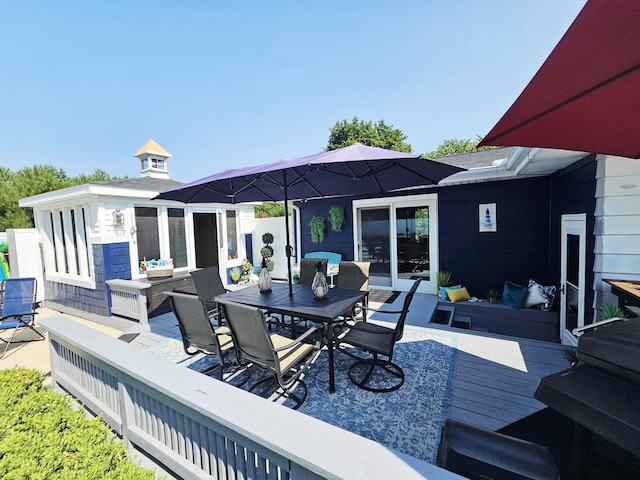 3210 Niles Buchanan Rd, Buchanan, MI 49107 - deck featuring outdoor dining area and outdoor lounge area