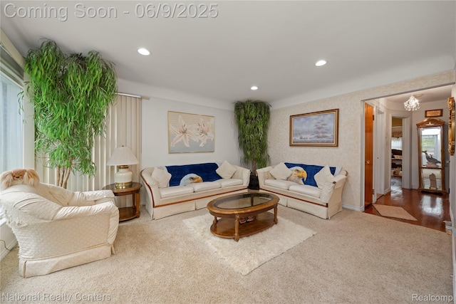 11322 Leverne, Redford, MI 48239 - living area featuring recessed lighting, baseboards, and carpet