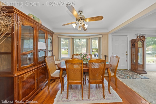 11322 Leverne, Redford, MI 48239 - dining space featuring a ceiling fan and wood finished floors