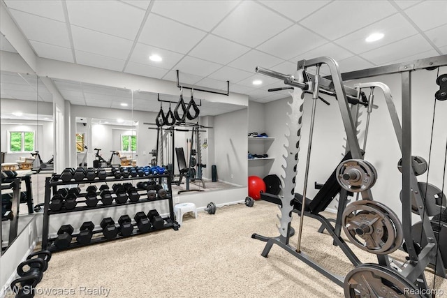 1307 Trillium Ct, Wixom, MI 48393 - gym featuring a paneled ceiling