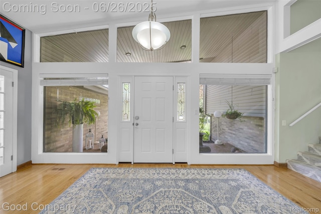 30239 Hickory Ln, Franklin, MI 48025 - entrance foyer with wood finished floors and stairs