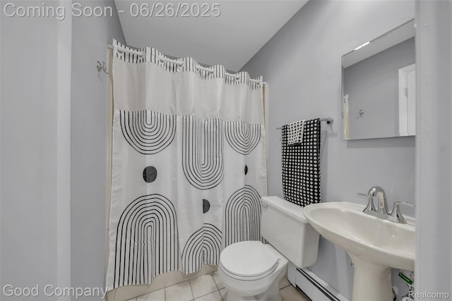 30239 Hickory Ln, Franklin, MI 48025 - bathroom with tile patterned floors and a baseboard radiator