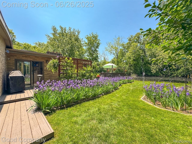30239 Hickory Ln, Franklin, MI 48025 - view of green lawn featuring a wooden deck