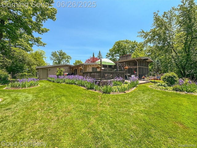 30239 Hickory Ln, Franklin, MI 48025 - view of grassy yard featuring a deck