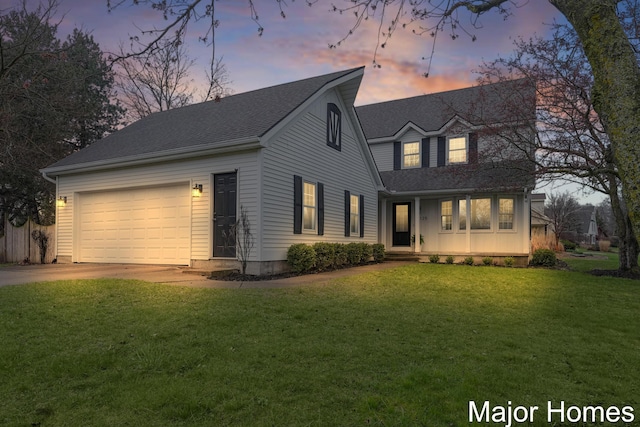 7125 Brooklyn Ave SE, Grand Rapids, MI 49508 - traditional-style house featuring concrete driveway, a garage, a lawn, and a shingled roof