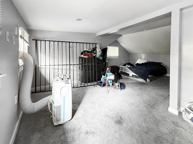 19549 Melrose Ave, Southfield, MI 48075 - carpeted bedroom with vaulted ceiling and baseboards