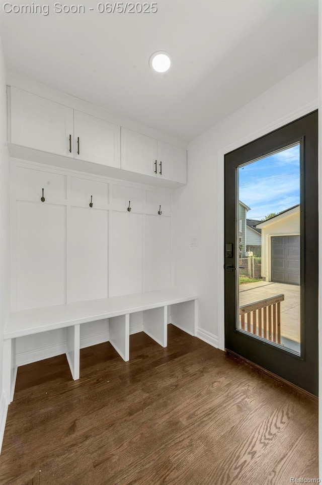 1285 Ruffner Ave, Birmingham, MI 48009 - mudroom featuring dark wood finished floors and baseboards