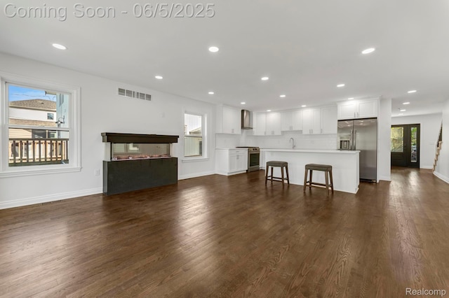 1285 Ruffner Ave, Birmingham, MI 48009 - living area featuring baseboards, recessed lighting, and dark wood-style flooring
