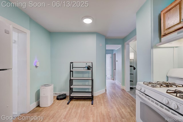 585 Roth Blvd, Clawson, MI 48017 - kitchen with white appliances and light wood finished floors