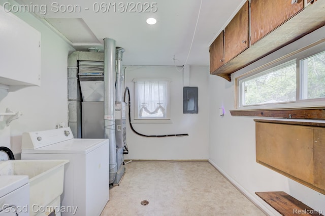 585 Roth Blvd, Clawson, MI 48017 - washroom featuring cabinet space, electric panel, and washer / dryer