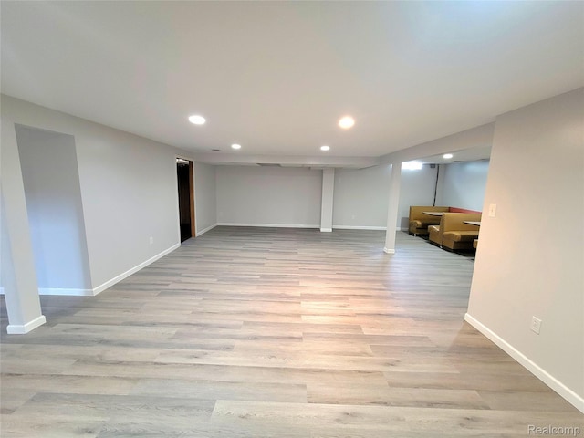 11618 Highland Dr, Warren, MI 48089 - finished basement with recessed lighting, baseboards, and light wood-type flooring