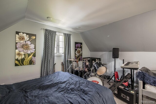 2475 S Ortonville Rd S, Ortonville, MI 48462 - bedroom with lofted ceiling and carpet floors