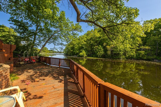 2475 S Ortonville Rd S, Ortonville, MI 48462 - deck featuring a water view
