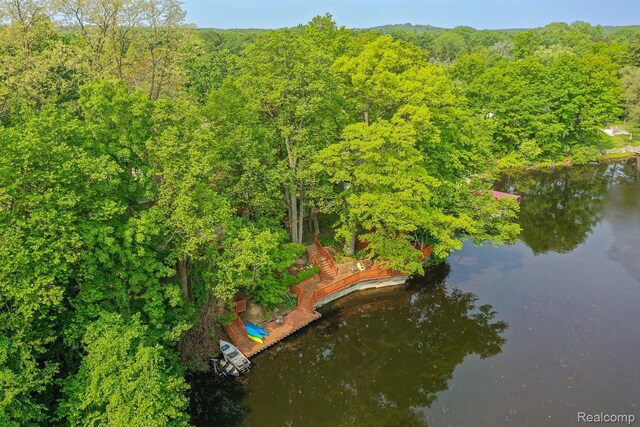 2475 S Ortonville Rd S, Ortonville, MI 48462 - drone / aerial view of a heavily wooded area and a large body of water