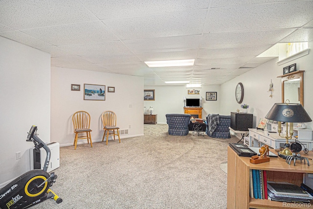 7374 Cross Creek Dr, Swartz Creek, MI 48473 - office area with carpet floors and a drop ceiling
