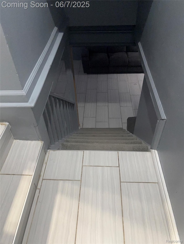 3410 Katherine St, Dearborn, MI 48124 - staircase with tile patterned flooring