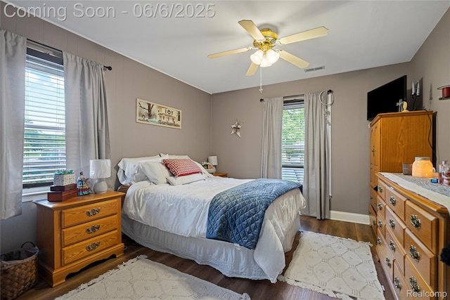 3886 Queensbury Rd, Lake Orion, MI 48359 - bedroom featuring wood finished floors, baseboards, and a ceiling fan