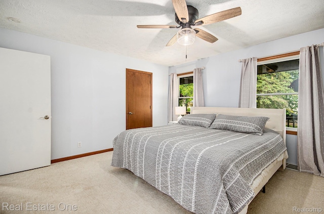 2400 Rolandale, West Bloomfield, MI 48324 - carpeted bedroom with a textured ceiling, baseboards, and ceiling fan