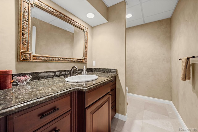 2401 Spyglass Dr, Oakland, MI 48363 - bathroom with vanity and a drop ceiling