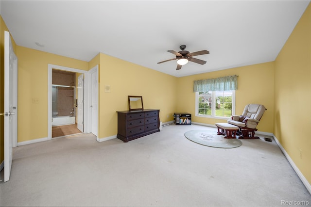 2401 Spyglass Dr, Oakland, MI 48363 - sitting room featuring carpet and ceiling fan