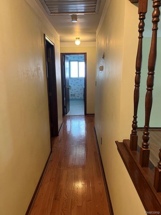 2763 Ranieri Dr, Troy, MI 48085 - hallway with dark wood-type flooring
