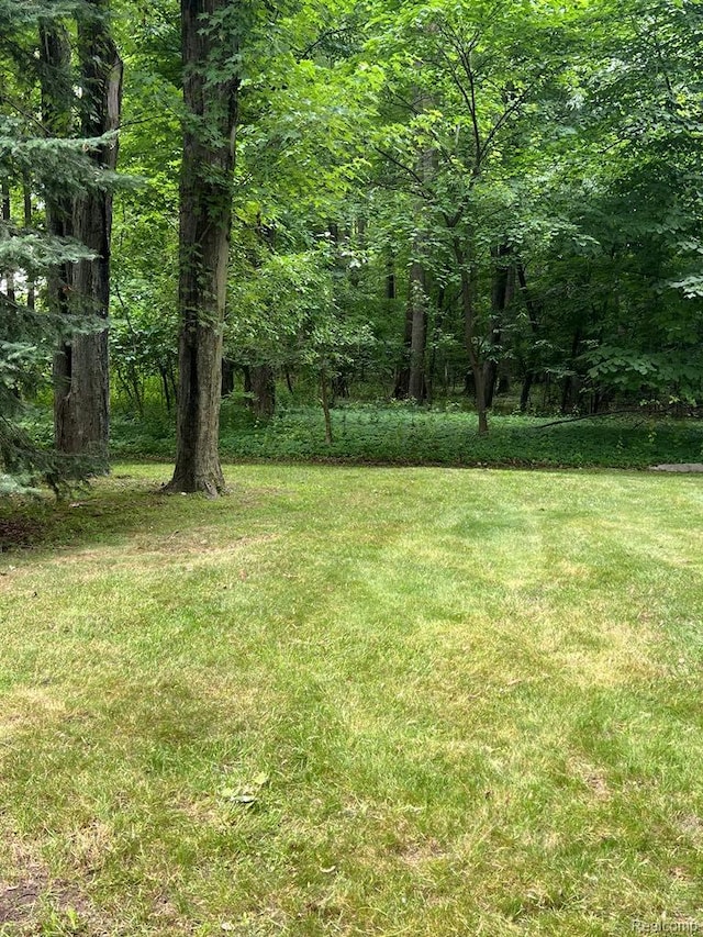 2763 Ranieri Dr, Troy, MI 48085 - view of grassy yard with a forest view