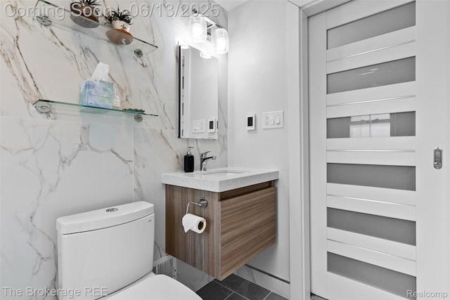 3344 Coolidge Hwy, Royal Oak, MI 48073 - half bath with tankless water heater, vanity, and tile patterned floors