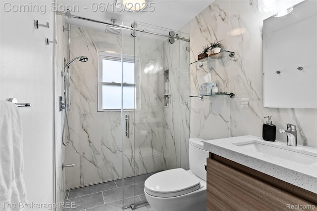 3344 Coolidge Hwy, Royal Oak, MI 48073 - full bath with a marble finish shower, vanity, and tile walls