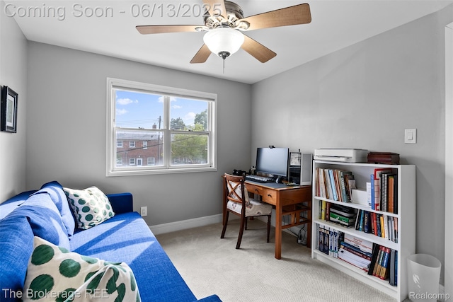 3344 Coolidge Hwy, Royal Oak, MI 48073 - office area with carpet and a ceiling fan