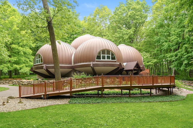 2755 N 9th St, Kalamazoo, MI 49009 - wooden deck featuring a lawn