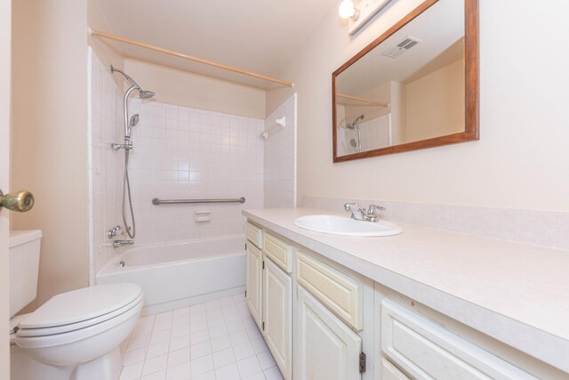 2705 Winthrop Ct, Ann Arbor, MI 48104 - bathroom with toilet, vanity, tub / shower combination, and tile patterned flooring