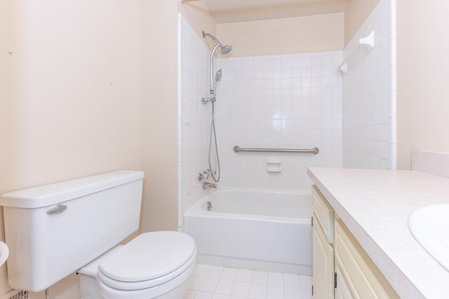 2705 Winthrop Ct, Ann Arbor, MI 48104 - bathroom with toilet, tub / shower combination, vanity, and tile patterned flooring