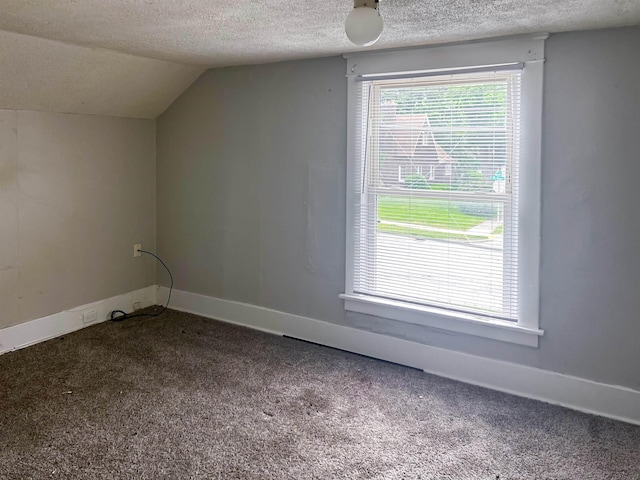 611 E Mount Hope Ave, Lansing, MI 48910 - bonus room with carpet floors, a textured ceiling, vaulted ceiling, and baseboards