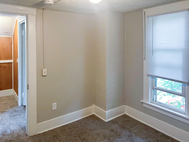 611 E Mount Hope Ave, Lansing, MI 48910 - spare room with dark carpet, baseboards, and a textured ceiling