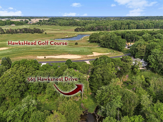 565 Hawksnest Dr, South Haven, MI 49090 - aerial view of property's location featuring a nearby body of water and a local golf course