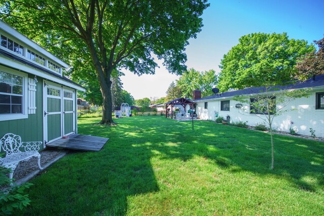 4143 Browning Dr, Saint Joseph, MI 49085 - view of yard featuring a gazebo