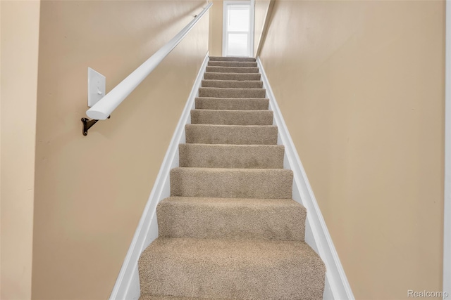 8857 Charlevoix St, Detroit, MI 48214 - stairway with carpet flooring