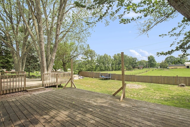 15765 Mason St, Union, MI 49130 - wooden deck with a trampoline