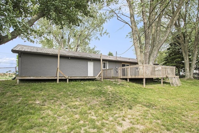 15765 Mason St, Union, MI 49130 - back of property featuring a deck and a lawn