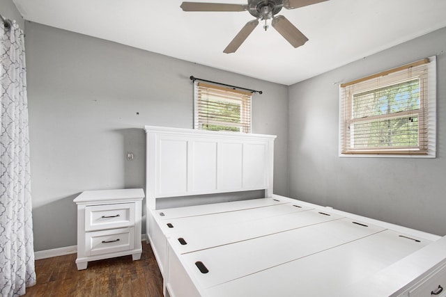 15765 Mason St, Union, MI 49130 - unfurnished bedroom with dark wood-style floors and ceiling fan