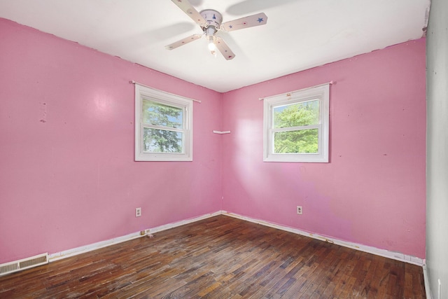 15765 Mason St, Union, MI 49130 - spare room with plenty of natural light, hardwood / wood-style flooring, ceiling fan, and baseboards